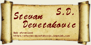 Stevan Devetaković vizit kartica